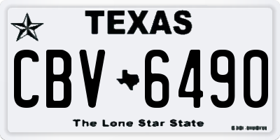 TX license plate CBV6490