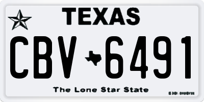 TX license plate CBV6491
