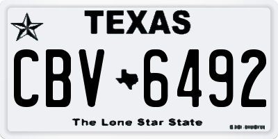 TX license plate CBV6492