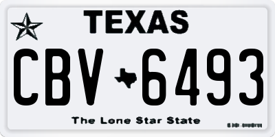 TX license plate CBV6493