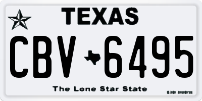 TX license plate CBV6495