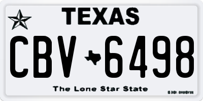 TX license plate CBV6498