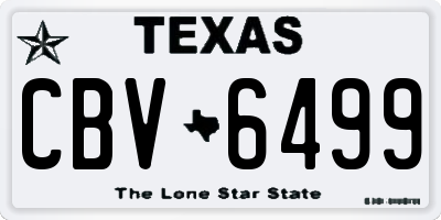 TX license plate CBV6499