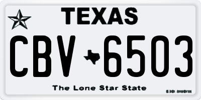 TX license plate CBV6503