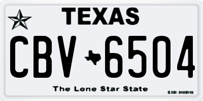 TX license plate CBV6504