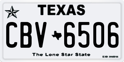 TX license plate CBV6506