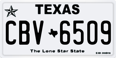 TX license plate CBV6509