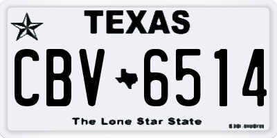 TX license plate CBV6514