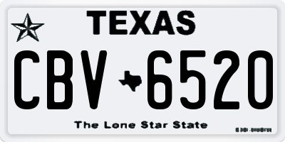 TX license plate CBV6520
