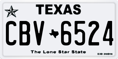 TX license plate CBV6524
