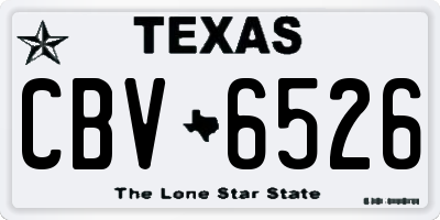 TX license plate CBV6526