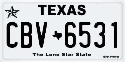 TX license plate CBV6531