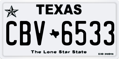 TX license plate CBV6533
