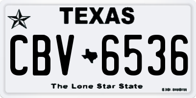 TX license plate CBV6536