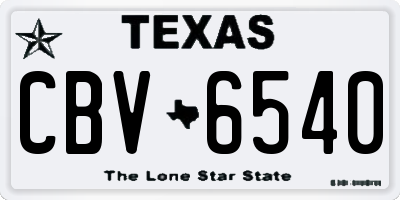 TX license plate CBV6540