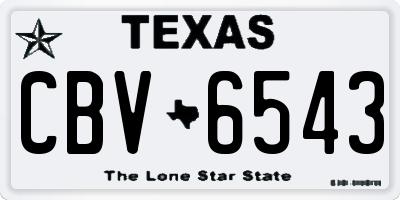 TX license plate CBV6543