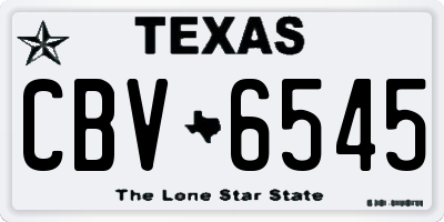 TX license plate CBV6545
