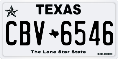 TX license plate CBV6546