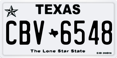 TX license plate CBV6548