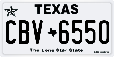 TX license plate CBV6550