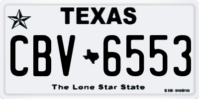 TX license plate CBV6553