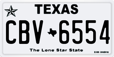 TX license plate CBV6554