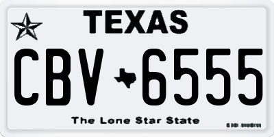 TX license plate CBV6555