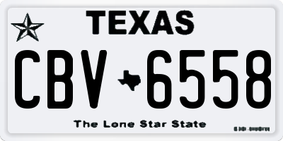 TX license plate CBV6558