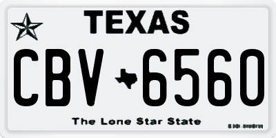 TX license plate CBV6560