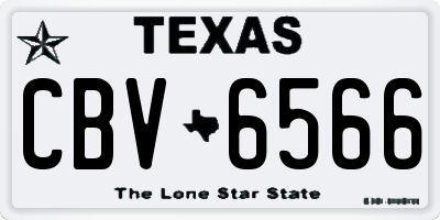TX license plate CBV6566