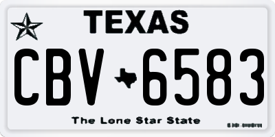 TX license plate CBV6583