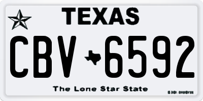 TX license plate CBV6592