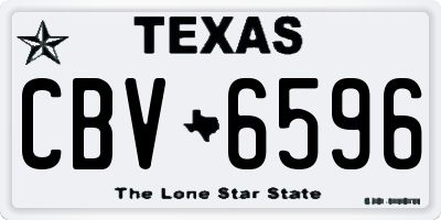 TX license plate CBV6596