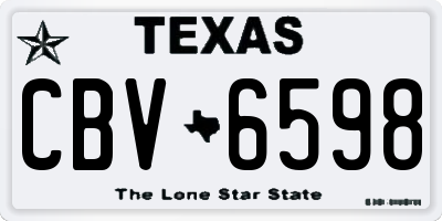 TX license plate CBV6598