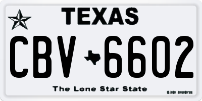 TX license plate CBV6602