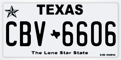 TX license plate CBV6606