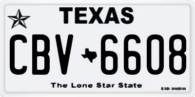TX license plate CBV6608