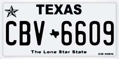 TX license plate CBV6609