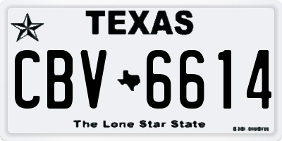 TX license plate CBV6614