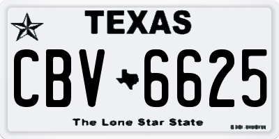 TX license plate CBV6625