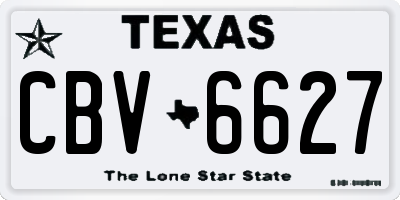 TX license plate CBV6627