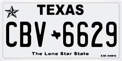 TX license plate CBV6629