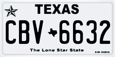 TX license plate CBV6632