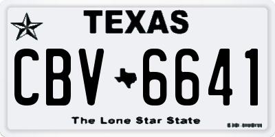TX license plate CBV6641