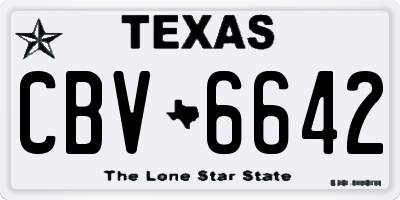 TX license plate CBV6642