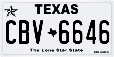 TX license plate CBV6646
