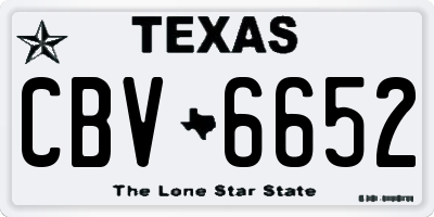 TX license plate CBV6652