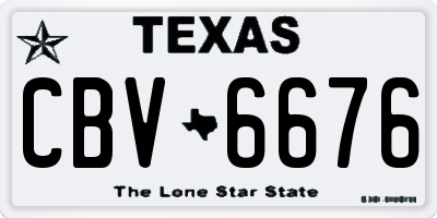 TX license plate CBV6676