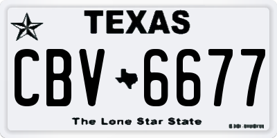 TX license plate CBV6677