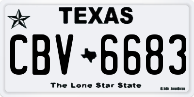 TX license plate CBV6683